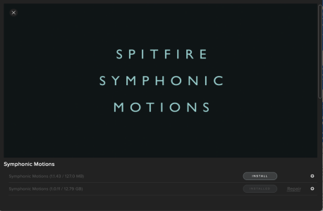 Spitfire Symphonic Motions Update NOW RESOLVED AND POSTED!